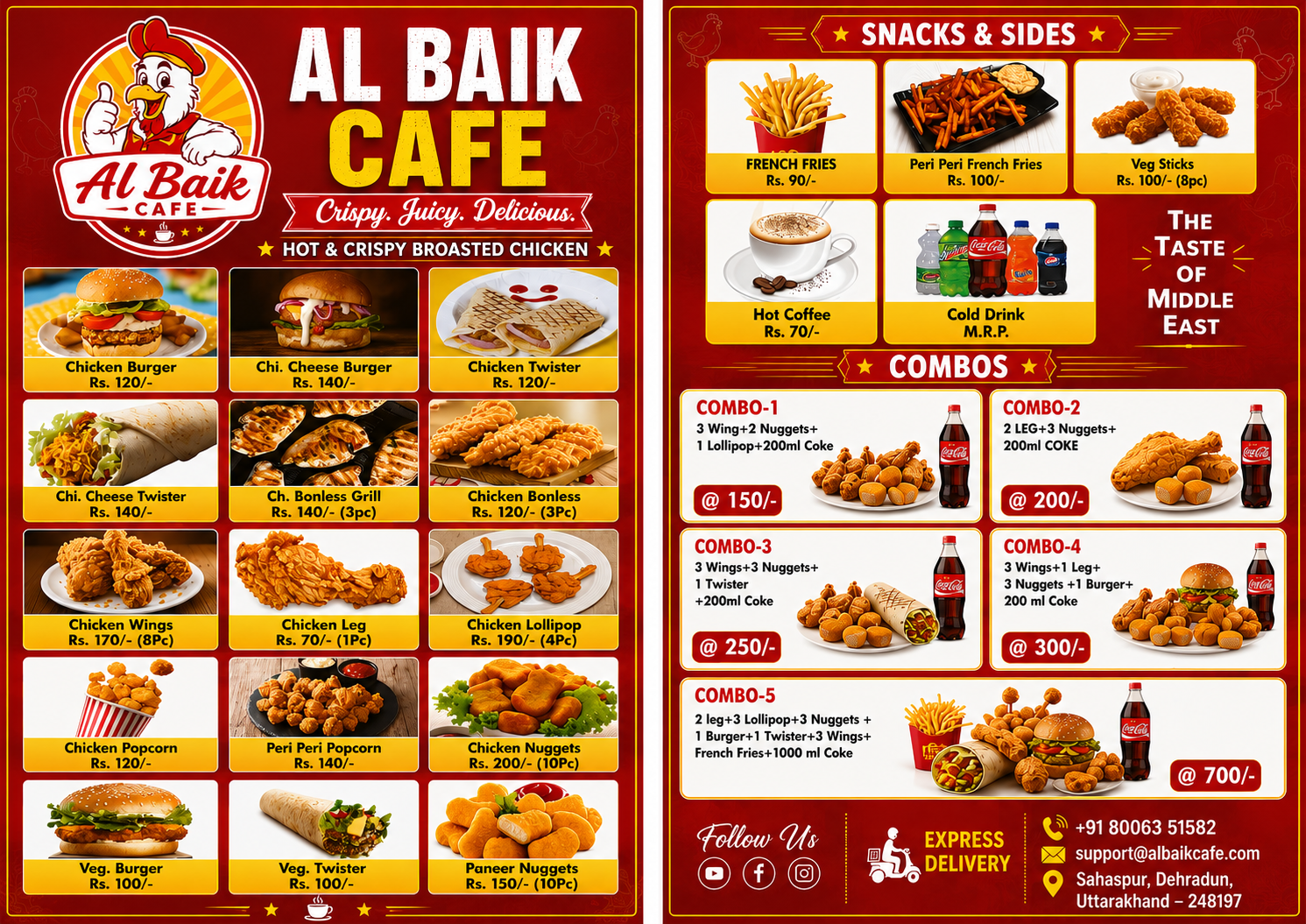 Al Baik Cafe official menu